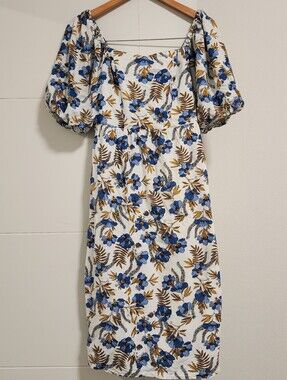 Floral Midi Puff Sleeve Dress